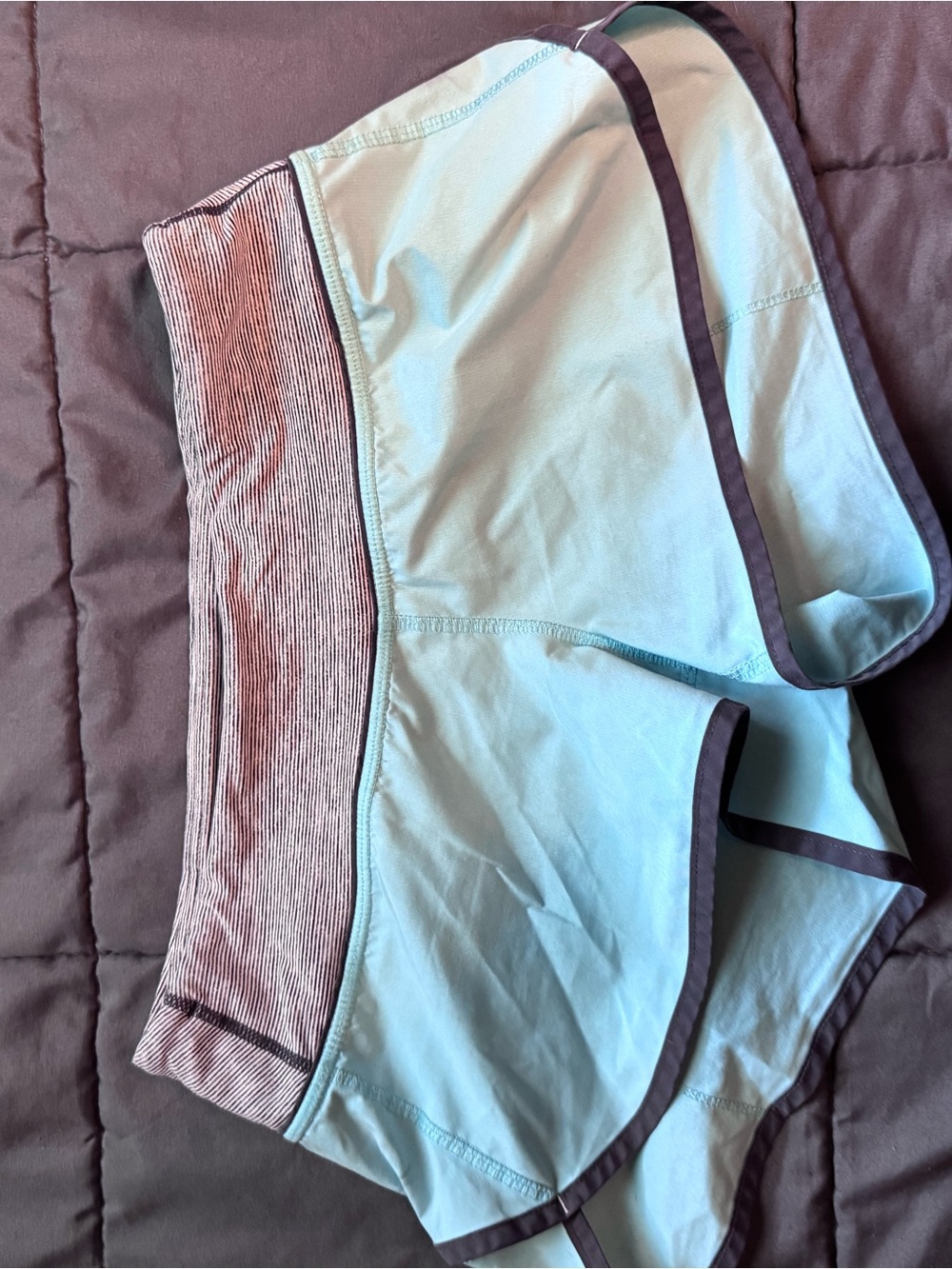 Light Blue Athletic Shorts with grey Waistband